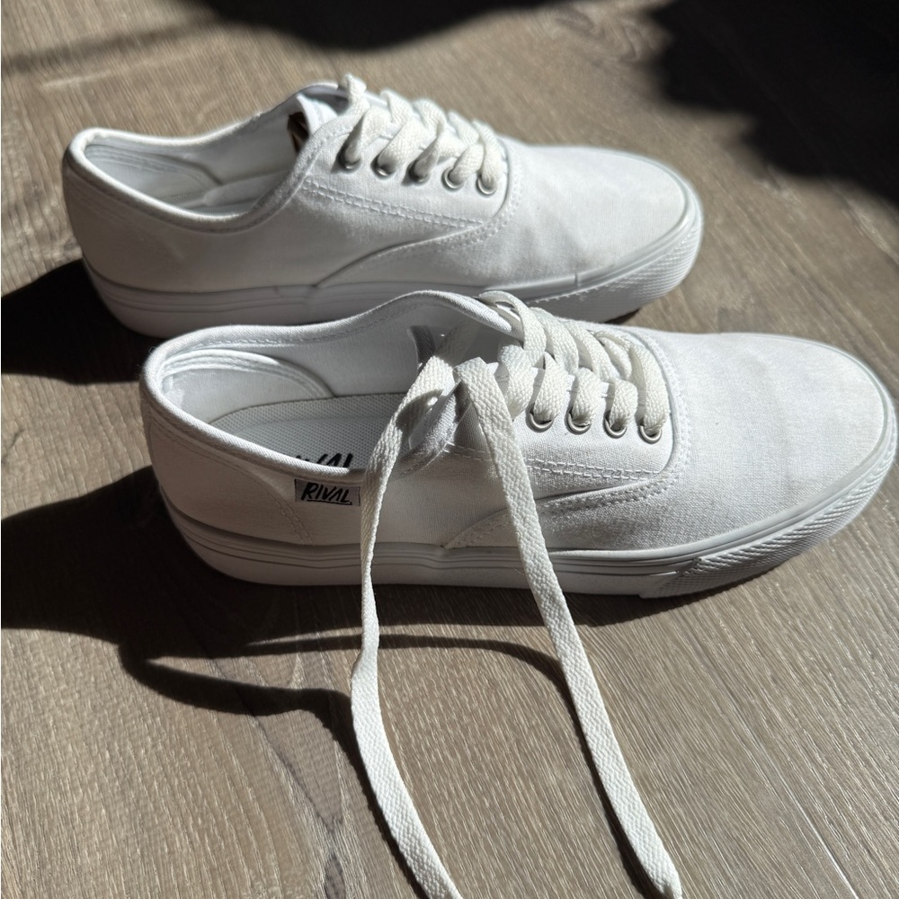 RIVAL White Canvas Sneakers-Size US6.5-EU 36.5